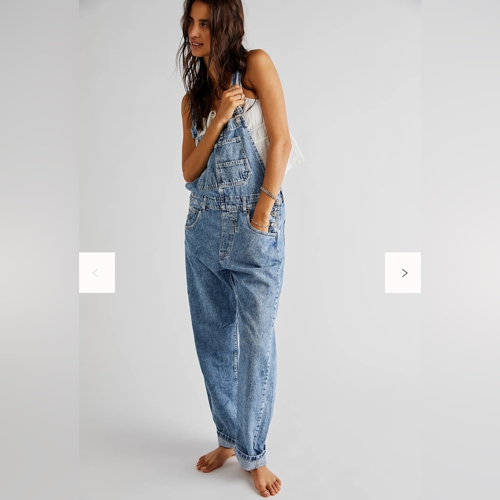 We The Free “Ziggy” Overalls, Powder Blue, Size M